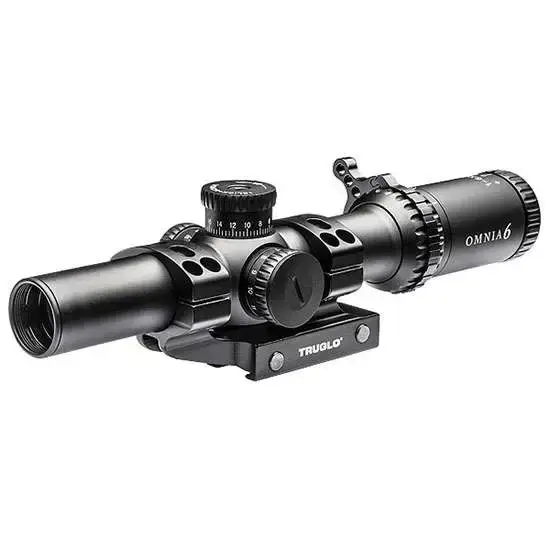 Truglo TG8516TLR Omnia Tactical 1-6x 24mm Obj 107.3-17.2 ft @ 100 yds FOV 30mm Tube Black Hardcoat Anodized Finish Illuminated APTR