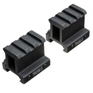 Truglo TG8992B Riser Mount Picatinny 1" For AR-15 Style Black Matte Anodized Finish 2-Piece
