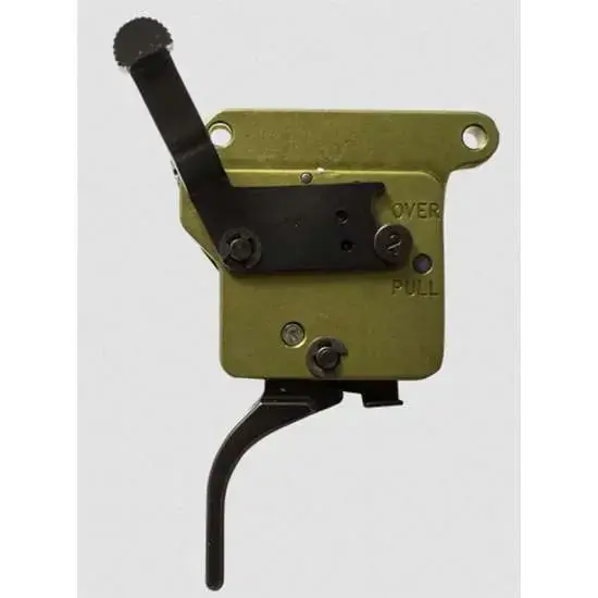 Timney Triggers 510V2THIN Elite Hunter Remington 700 Black/Green Thin Curved 3 lbs Right