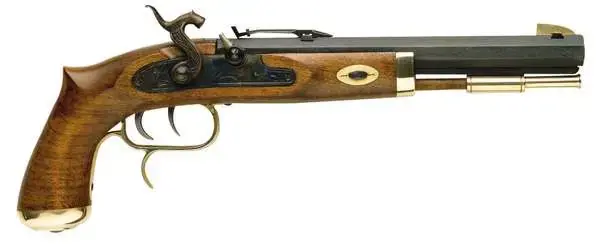 Traditions P1100 Trapper SAO 50 Cal #11 Percussion 9.75" 1rd Blued Frame & Barrel Hardwood Grip