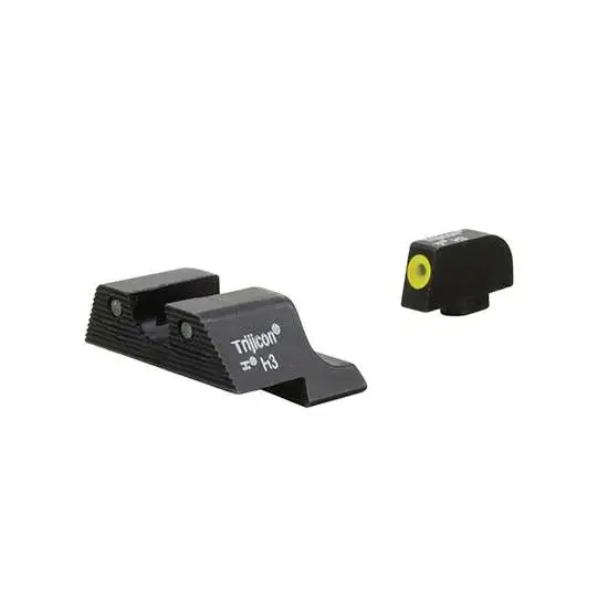 Trijicon 600835 HD Night Sights fits Glock 17,19,22-24,26-27,33-35,37-39 3 Dot Green w/Yellow Outline Front Green w/Black Outline Rear Black