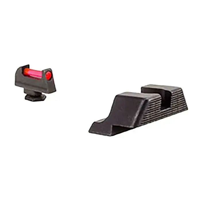 Trijicon 601023 Fiber Sight Set fits Glock 17, 17L, 19, 22-28, 31-35, 37-39 Red Front Black