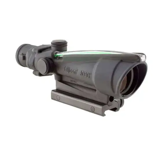 Trijicon 100144 ACOG 3.5x 35mm Obj 28.90 ft @ 100 yds FOV Matte Black Finish Dual Illuminated Green Chevron 308 BAC