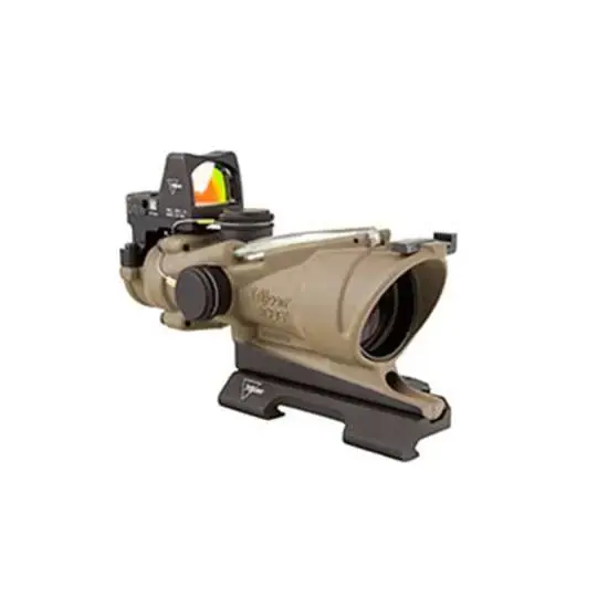Trijicon 100554 ACOG 4x 32mm Obj 36.80 ft @ 100 yds FOV Flat Dark Earth Finish Illuminated Green Crosshair 223