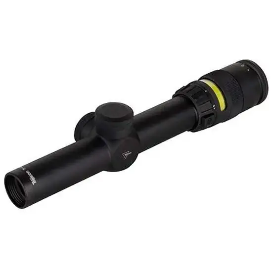 Trijicon 200052 AccuPoint 1-4x 24mm Obj 94.20-24.10 ft @ 100 yds FOV 30mm Tube Matte Black Finish Illuminated Amber Triangle Post