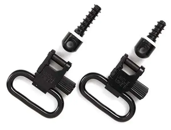 Uncle Mikes 13112 Standard Swivels Wood Screw Type 1" Bolt Black