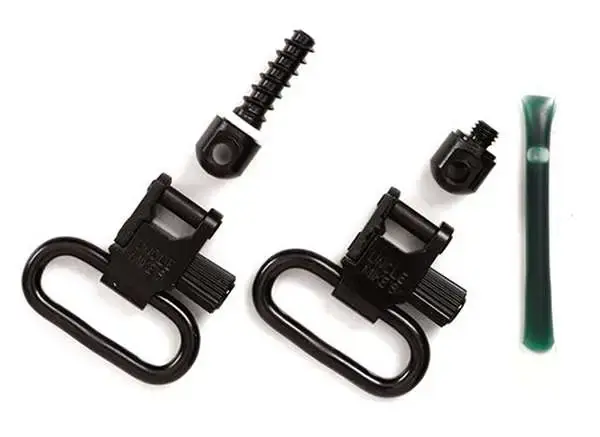 Uncle Mikes 15312 Rifle Swivels Fore End Band Style 1" Lever Quick Detach Black Mossberg 500