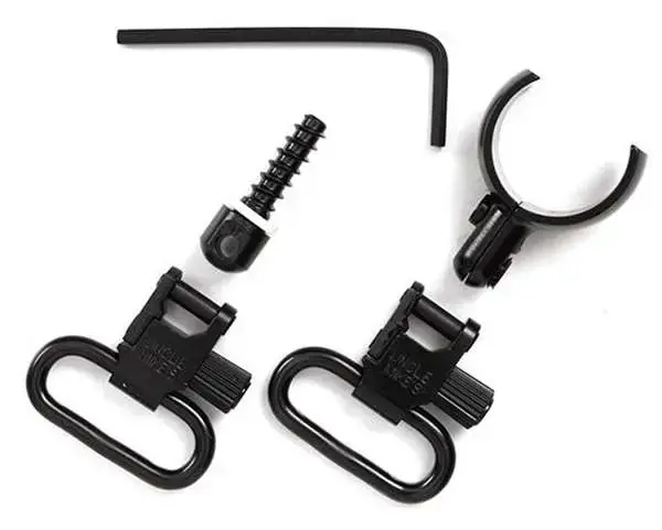 Uncle Mikes 15912 Shotgun Swivels Magnum Band Swivel 1" Quick Detach Black Most Single Barrel 12 Ga