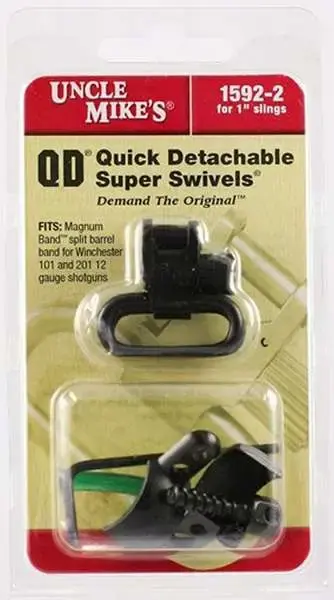 Uncle Mikes 15922 Shotgun Swivels Magnum Band Swivel 1" Over/Under Quick Detach Black Winchester 101/201 12 Ga