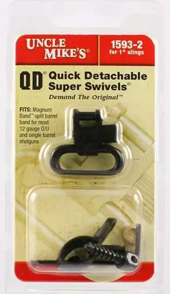 Uncle Mikes 15932 Shotgun Swivels Magnum Band Swivel 1" Quick Detach Black Most 12 Gauge