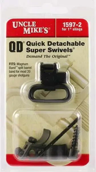 Uncle Mikes 15972 Shotgun Swivels Magnum Band Swivel 1" Quick Detach Black Some 20 Gauge