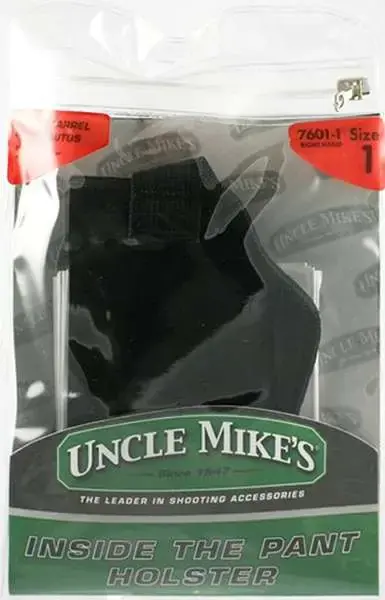 Uncle Mikes 76011 Inside The Pants with Retention Strap 3-4" Med Auto Suede Black