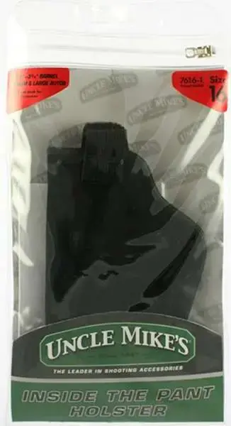 Uncle Mikes 7616 Inside The Pants with Retention Strap 3.25-3.75" Med/Lg Auto Suede Black