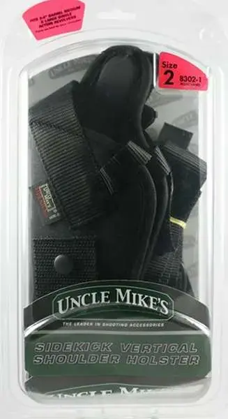 Uncle Mikes 83021 Sidekick Vertical Shoulder 3-4" Med/Lg DA Revolver Nylon Black