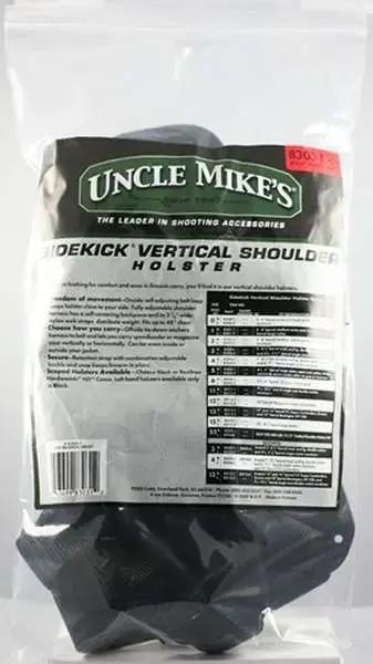 Uncle Mikes 83031 Sidekick Vertical Shoulder 5-6.5" Med/Lg DA Revolver Nylon Black