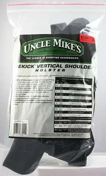 Uncle Mikes 83041 Sidekick Vertical Shoulder 7-8.5" Barrel Med/Lg DA Revolver Nylon Black