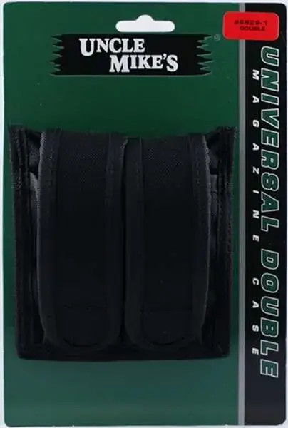Uncle Mikes 8829 Double Mag Pouch 10mm-45 Caliber Magazine Up to 2.25" Nylon Black