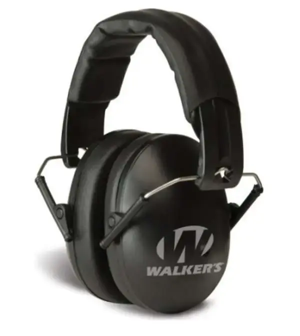 Walkers GWPFPM1 Pro Low Profile Folding Muff Polymer 22 dB Over the Head Black Ear Cups w/Black Band