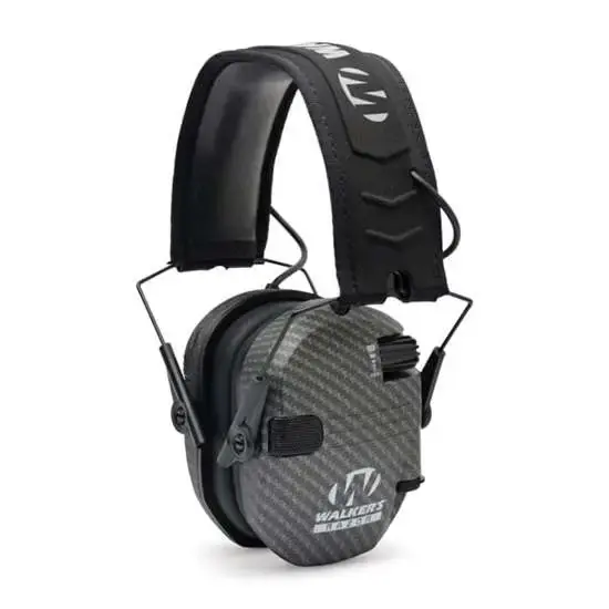 Walkers GWPRSEMCARB Razor Slim Polymer 23 dB Over the Head Carbon Gray Ear Cups w/Black Band