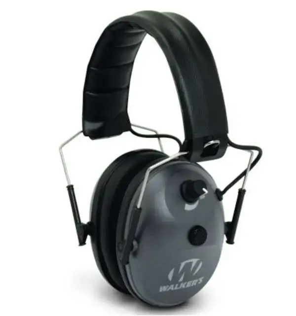 Walkers GWPWLK1MEM Low Profile Electronic Earmuff Polymer 24 dB Over the Head Gray Ear Cups w/Black Band