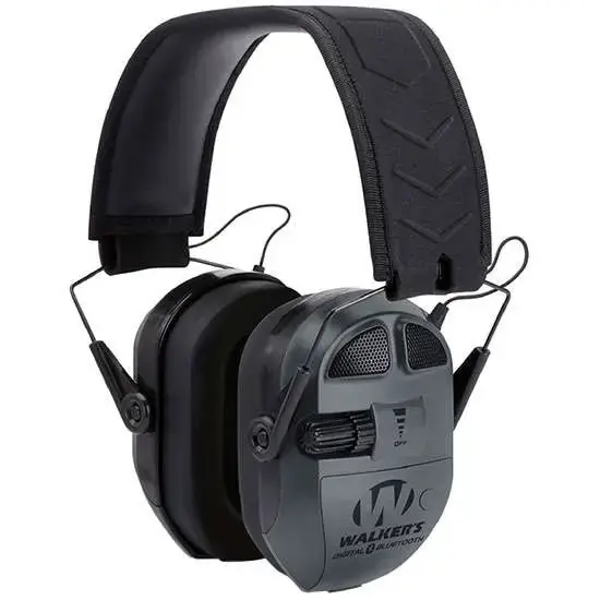 Walkers GWPXPMQB Ultimate Power Muff Quads Polymer 26 dB Over the Head Black Ear Cups w/Black Band Adult