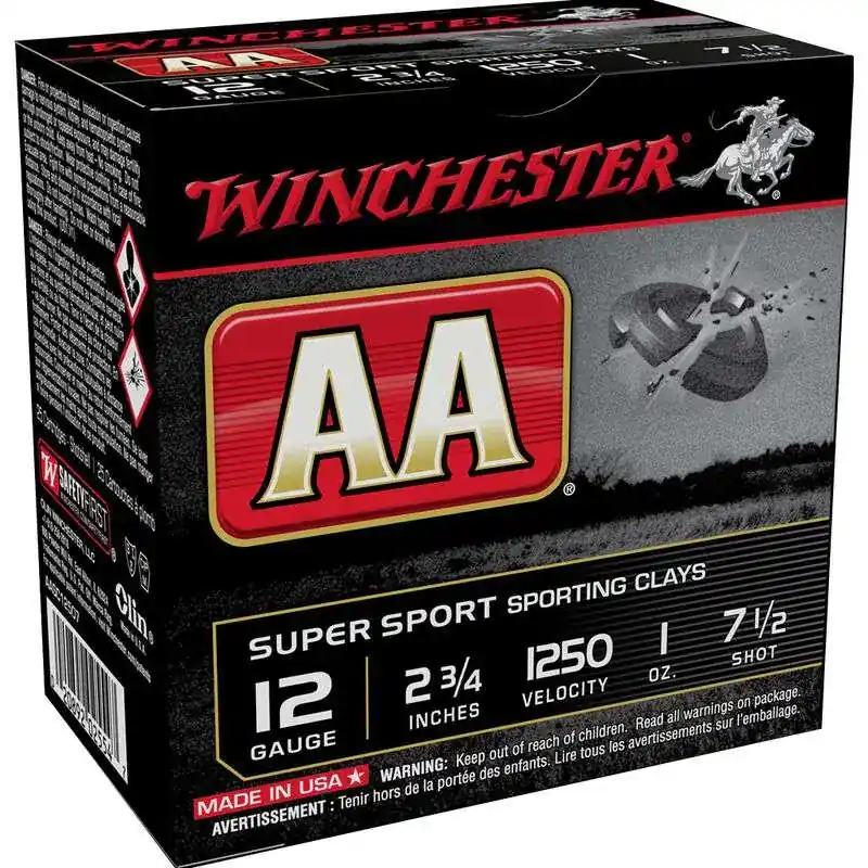 Winchester Ammo AASC12507 AA Super Sport 12 Gauge 2.75 1 oz 7.5 Shot 25 Round Box