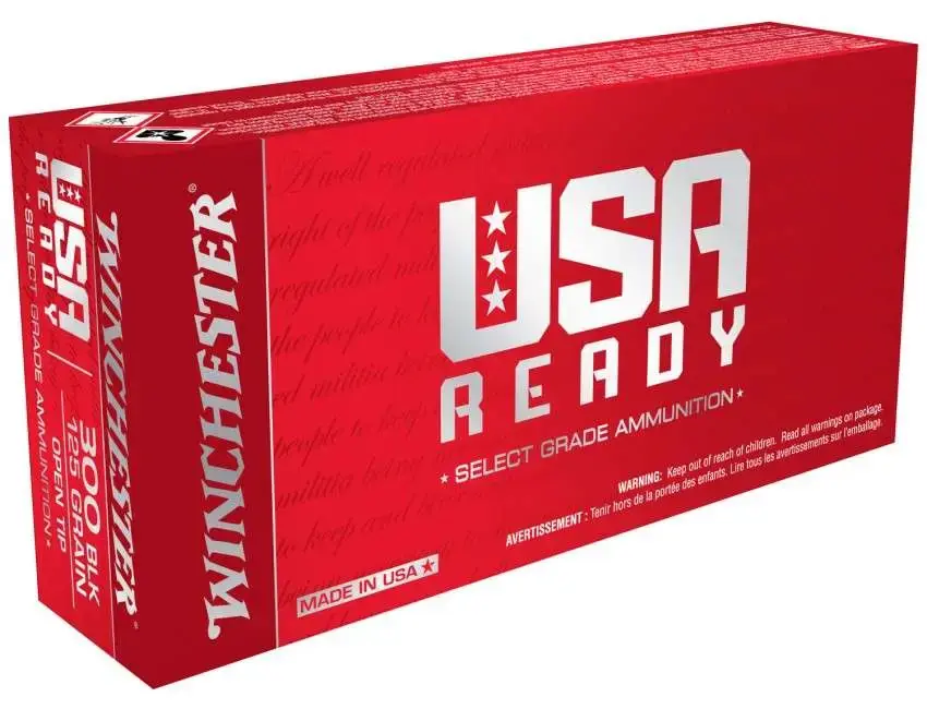 Winchester Ammo RED300 USA Ready 300 Blackout 125 gr Open Tip 20 Round Box
