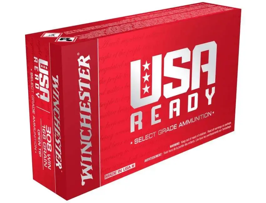 Winchester Ammo RED308 USA Ready 308 Win 168 gr Open Tip 20 Round Box