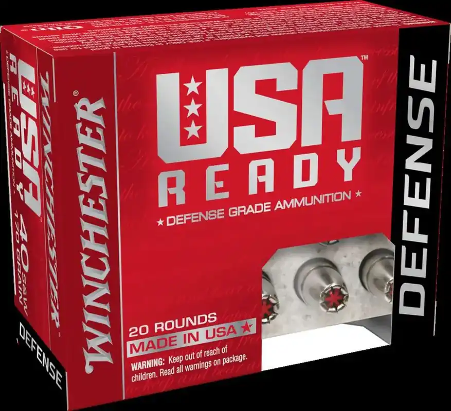 WINCHESTER USA READY AMO 40S&W 155GR HEX-VENT HP 20RD