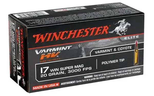 Winchester Varmint HV .17 WSM Ammunition 50 Rounds, PT, 20 Grain