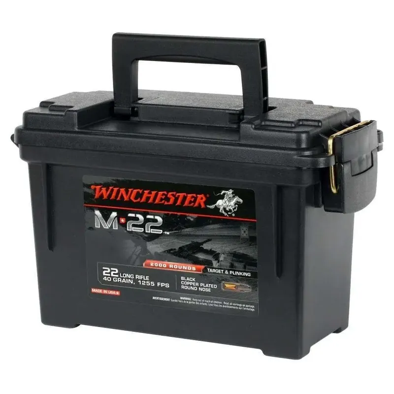 Winchester Ammo S22LRTPB M-22 22 LR 40 gr Black Copper Plated Round Nose 2000 Round Box