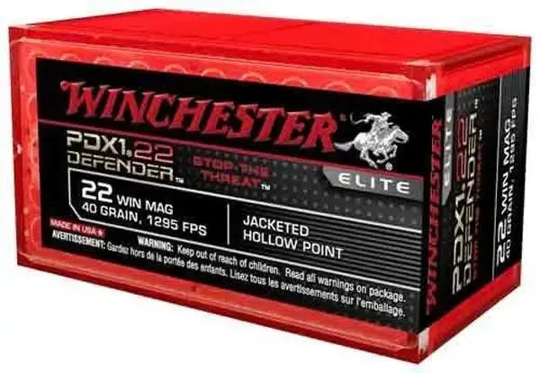 Winchester Ammo S22MPDX1 Defender 22 Mag 45 gr Jacketed Hollow Point (JHP) 50 Round Box
