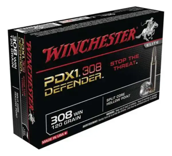Winchester Ammo S308PDB Defender 308 Win 120 gr Split Core Jacketed Hollow Point 20 Round Box