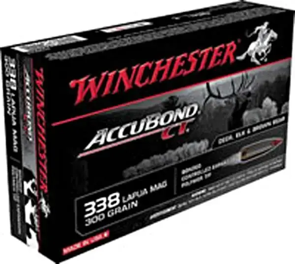 Winchester Ammo S338LCT Expedition Big Game 338 Lapua Mag 300 gr AccuBond CT 20 Round Box