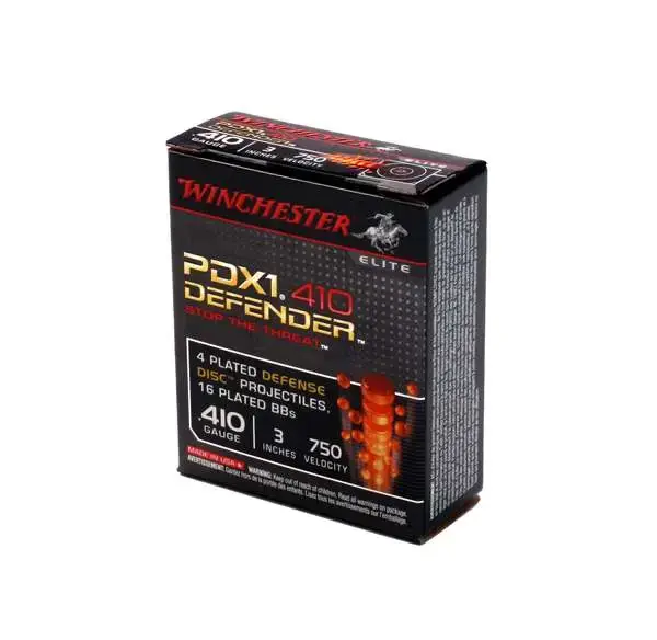 Winchester Ammo S413PDX1 Defender 410 Gauge 3 4 Defense Discs, 16 BBs Shot 10 Round Box