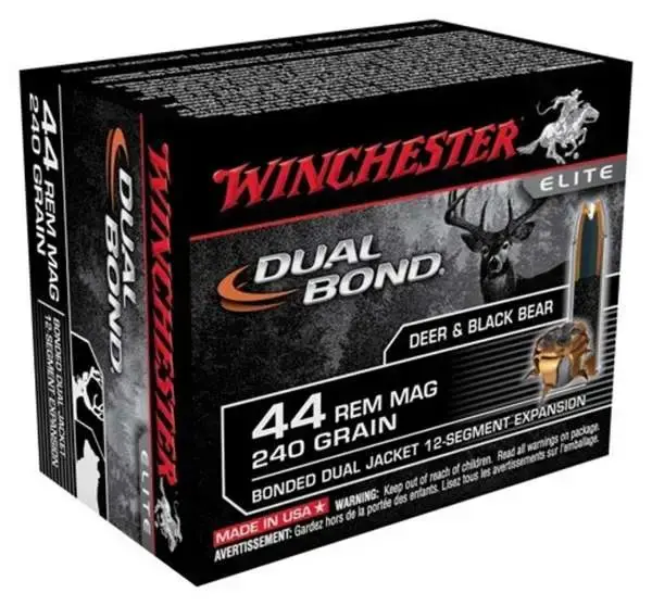 Winchester Ammo S44RMDB Dual Bond 44 Rem Mag 240 gr Dual Jacket Hollow Point 20 Round Box
