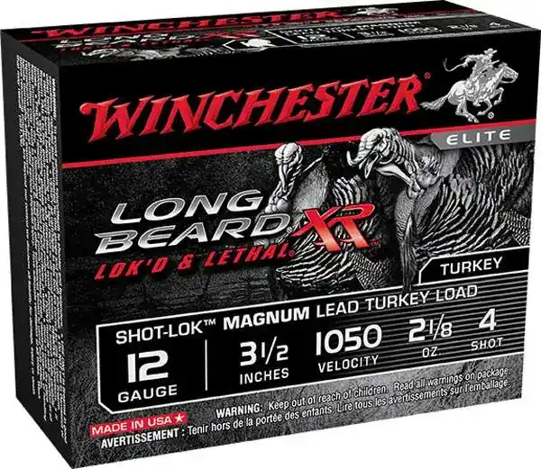 Winchester Ammo STLB12LM4 Long Beard XR Shot-Lok Magnum 12 Gauge 3.5 2 1/8 oz 4 Shot 10 Round Box