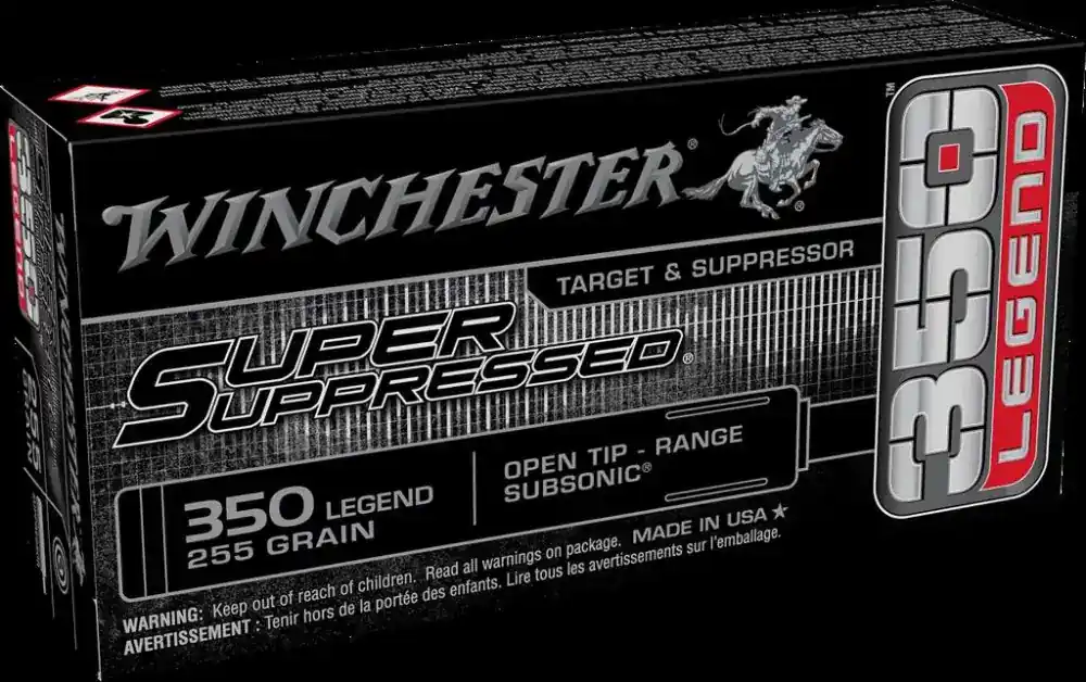 Winchester Ammo SUP350 Super Suppressed 350 Legend 225 gr Open Tip Range 20 Round Box