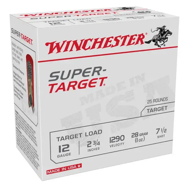Winchester Ammo TRGT12907 Super Target 12 Gauge 2.75 1 oz 7.5 Shot 25 Round Box