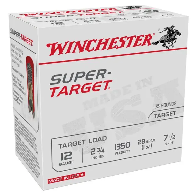 Winchester Ammo TRGT13507 Super Target 12 Gauge 2.75 1 oz 7.5 Shot 25 Round Box