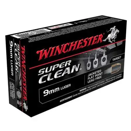 Winchester Ammo W9MMLF Super Clean 9mm Luger 90 gr Full Metal Jacket (FMJ) 50 Round Box