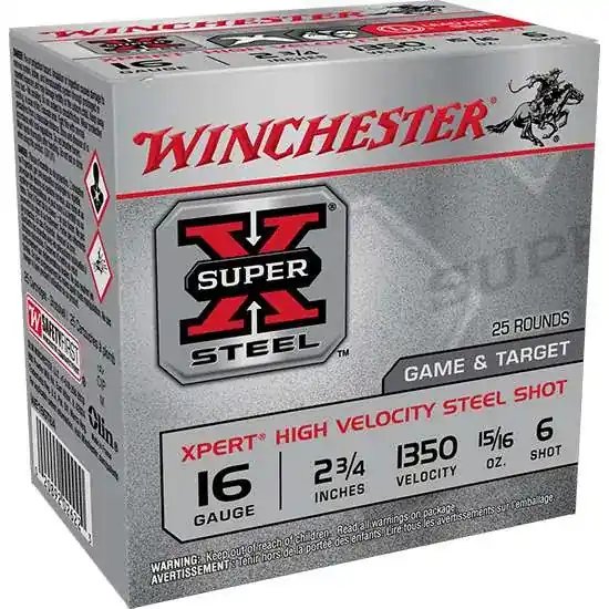 WIN SUPER XPERT HV STEEL 16GA 2.75 1OZ #6 25 Round Box