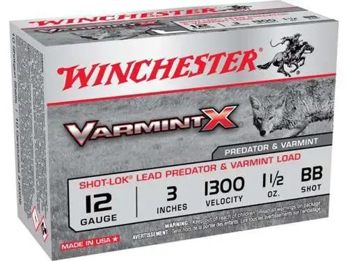 Winchester Ammo X123VBB Varmint X Shot-Lok 12 Gauge 3 1 1/2 oz BB Shot 10 Round Box