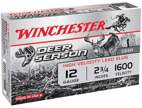 Winchester Ammo X12DS Deer Season High Velocity 12 Gauge 2.75 1 1/8 oz 5 Round Box