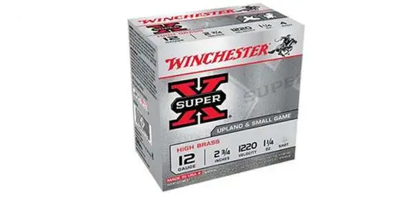 Winchester Ammo X12P4 Super Pheasant High Brass 12 Gauge 2.75 1 1/4 oz 4 Shot 25 Round Box