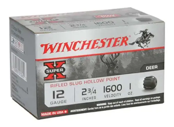 Winchester Ammo X12RS15VP Super-X Rifled Slug Hollow Point 12 Gauge 2.75 1 oz 15 Round Box