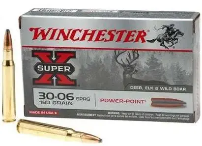 Winchester Ammo X30064 Super-X 30-06 Springfield 180 gr Power-Point (PP) 20 Round Box