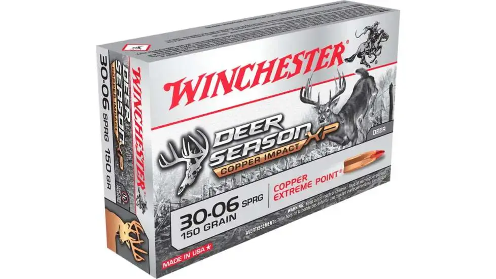 Winchester Ammo X3006DSLF Deer Season XP Copper Impact 30-06 Springfield 150 gr Copper Extreme Point 20 Round Box
