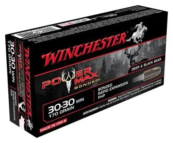 Winchester Ammo X30303BP Power Max Bonded 30-30 Win 170 gr Protected Hollow Point 20 Round Box