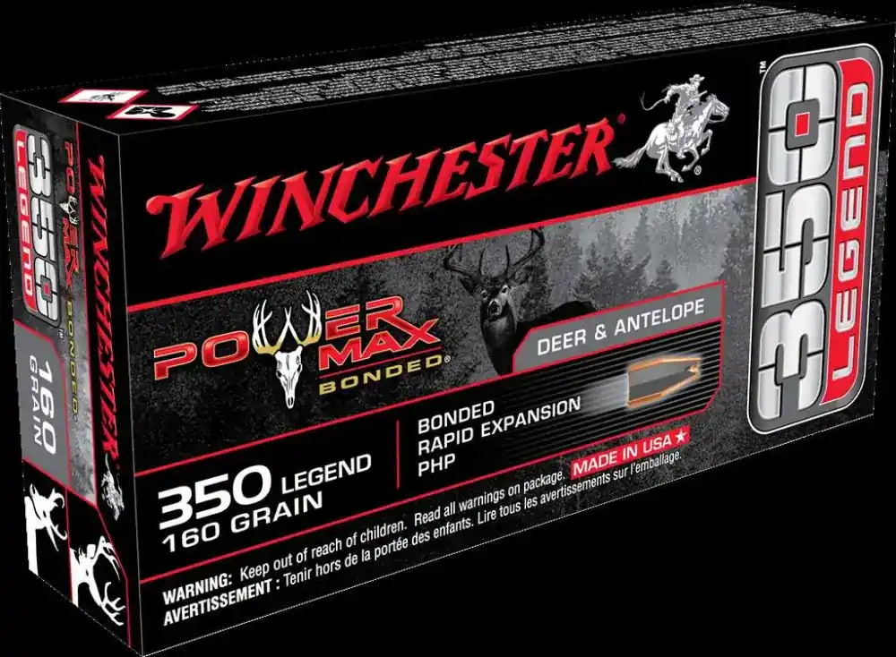 Winchester Ammo X3501BP Power Max Bonded 350 Legend 160 gr Protected Hollow Point 20 Round Box
